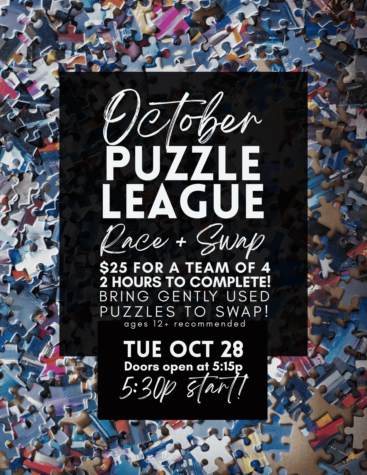 October Speed Puzzle Competition Night - Oct 28