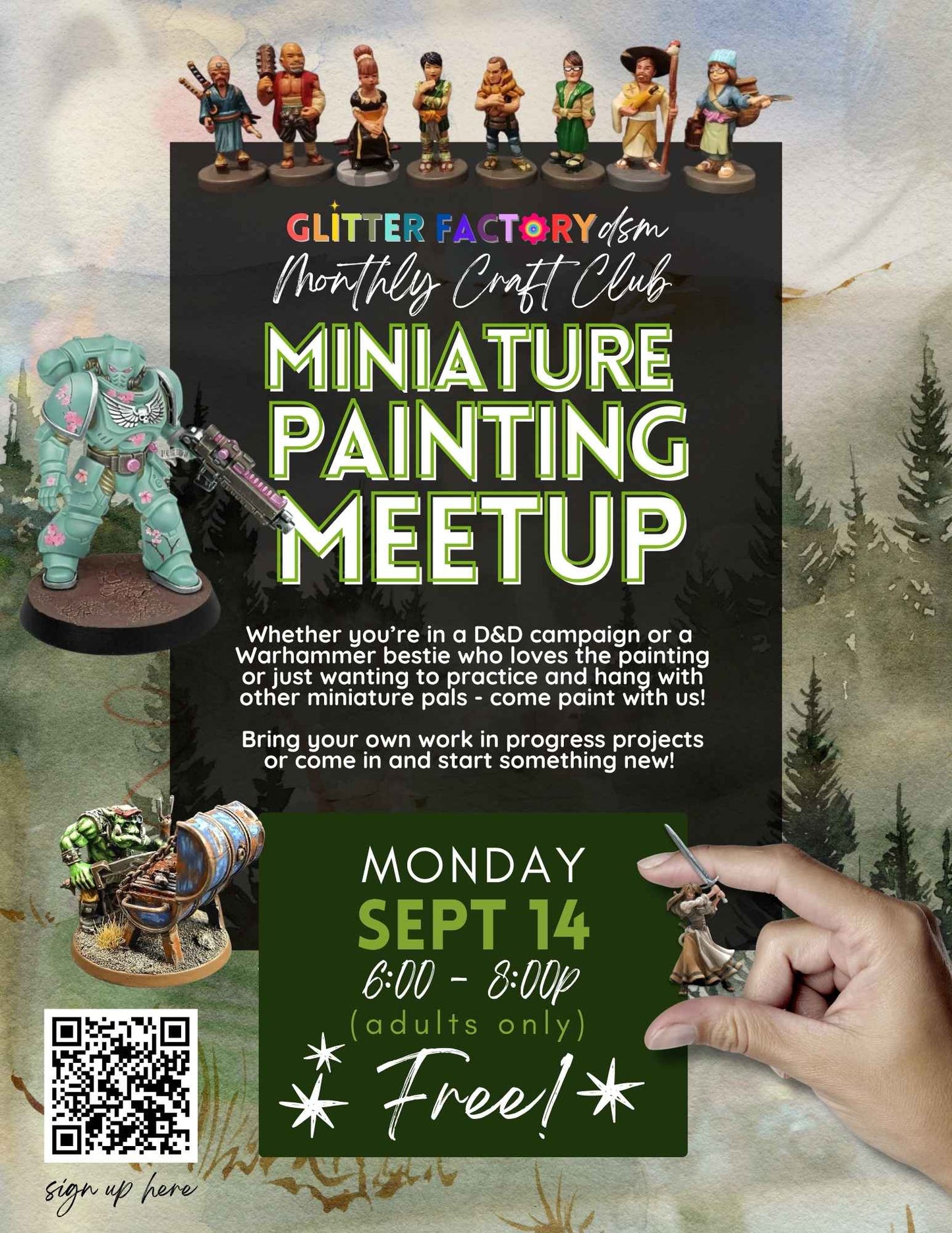 Monthly Miniature Figure Painting Meetup - FREE - Sep 14