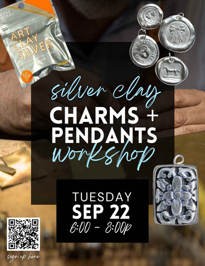 Sculpt Your Own Silver Clay Pendants + Charms Workshop - Sept 22
