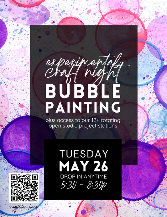 Bubble Dyed Postcard Experimental Art Day - May 26