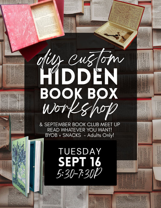 DIY Hidden Book Box - Monthly Bookish Club Meetup - Sept 16th