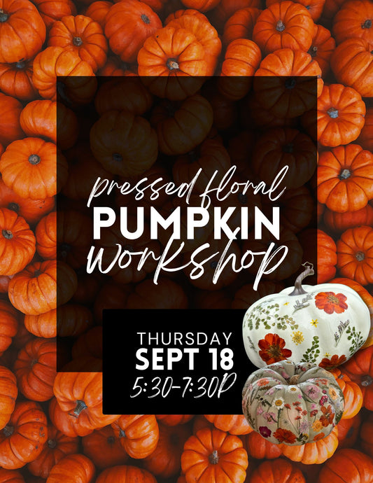 Fall Pressed Florals Pumpkin Workshop - Sept 18th