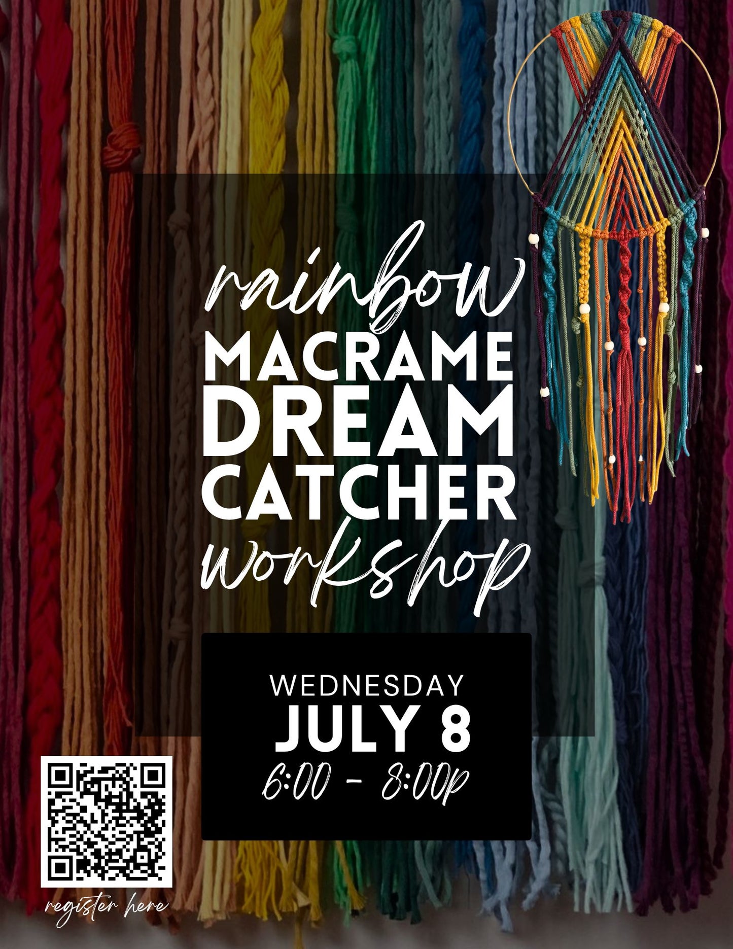 Macrame Rainbow Dreamcatcher - July 8th