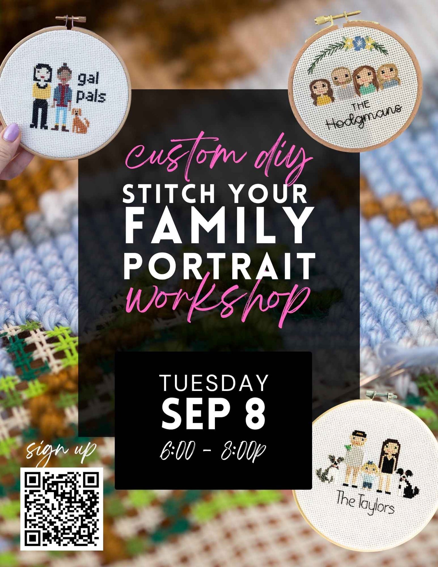 DIY Stitch Your Own Family Portrait Workshop - Sept 8