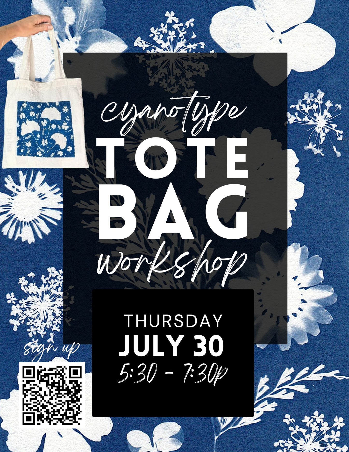 Cyanotype Your Own Tote Workshop - July 30