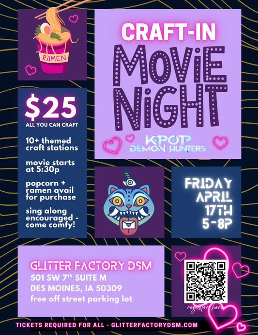 K-Pop Demon Hunters Themed Craft-In Movie Night - April 17