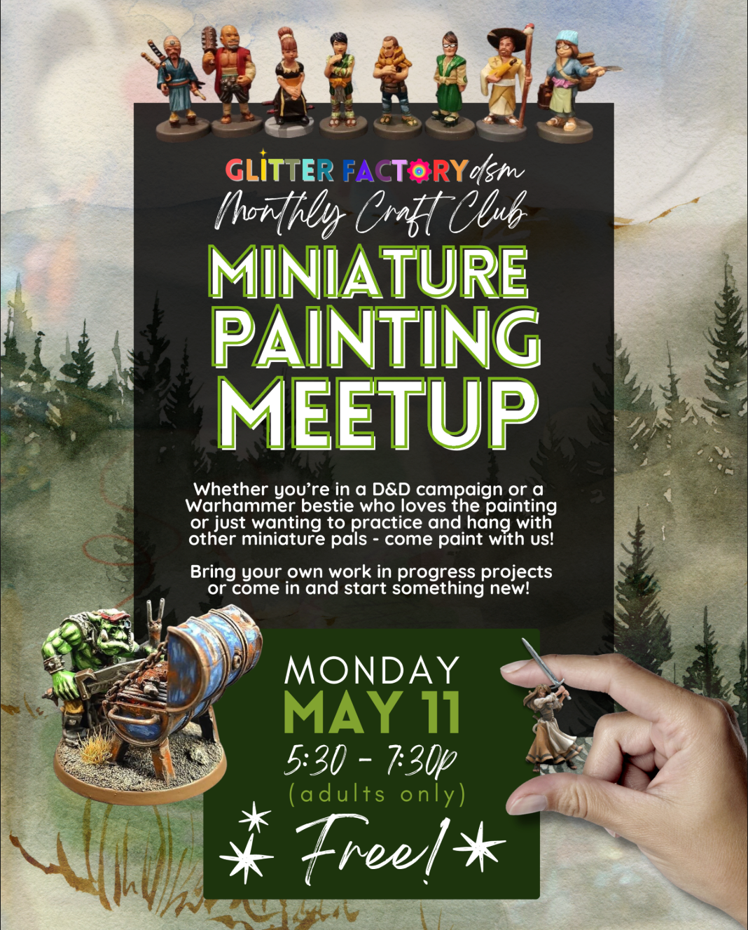 Monthly Models + Miniature Painting Meetup - May 11